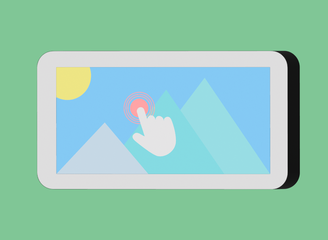 Graphic of a computer cursor clicking screen