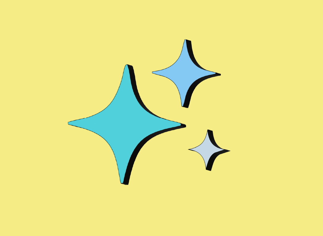 Graphic of AI sparkles